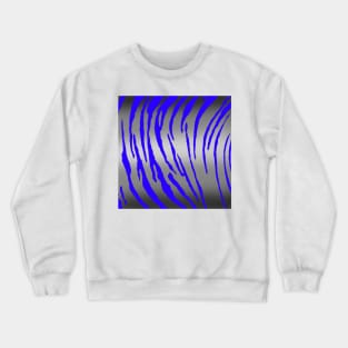 Silver Tiger Stripes Blue Crewneck Sweatshirt